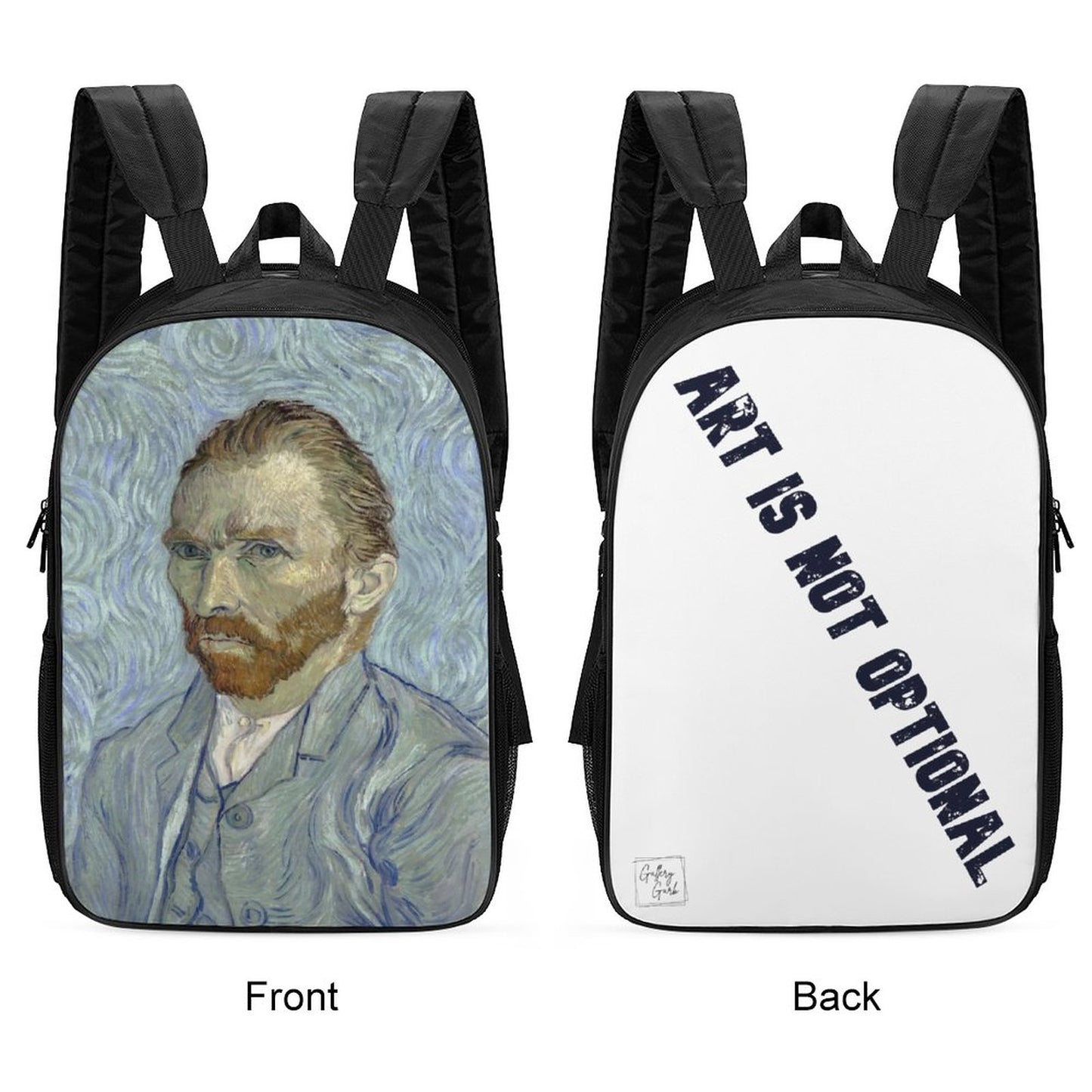 Vincent van Gogh / Art is not optional 17 inch Reversible School Shoulder Bag