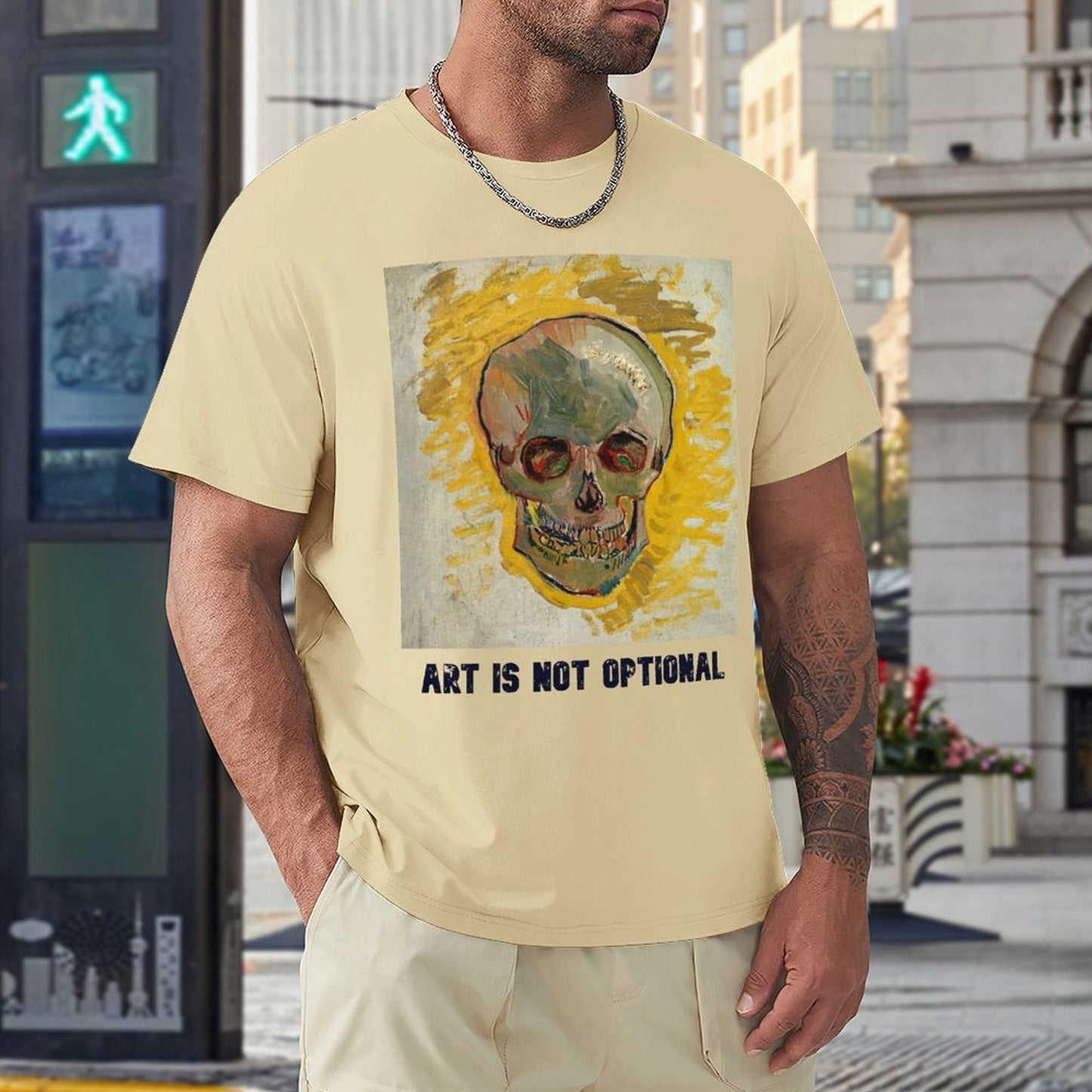 Vincent van Gogh Skull Short Sleeve Tshirt Men